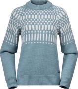 Bergans Women's Nordmarka Merino Jumper Light Agave Green/vanilla Whit...