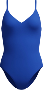 Speedo Women's Solid V-Neck One Piece Deep Sapphire