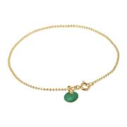 Enamel Ball Chain Petrol Armbånd 18 kt. Gullforgylt sølv B16G-42-Petro...