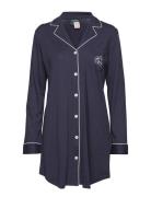 Lrl Hammond Knit Collar Sleepshirt Nattkjole Blue Lauren Ralph Lauren ...