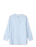 Monochrome Lines Ida Shirt Topp Blue Juna