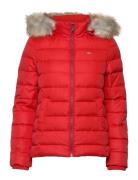 Tjw Basic Hooded Down Jacket Fôret Jakke Red Tommy Jeans