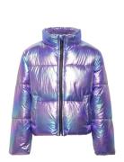 Kmgceline Metallic Short Puffer Otw Fôret Jakke Purple Kids Only