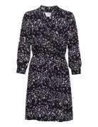 Slfdamina 7/8 Aop Dress Kort Kjole Black Selected Femme