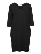 Slfcaro-Tunni 3/4 Short Dress B Kort Kjole Black Selected Femme