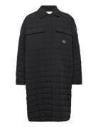 Long Quilted Utility Coat Tynn Kåpe Black Calvin Klein Jeans