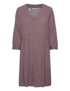 Feminine V-Neck Dress Kort Kjole Burgundy Tom Tailor