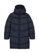 Long Puffer Coat W. Hood Fôret Jakke Navy Tom Tailor