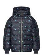 Puffer Jacket Aop Rec. Fôret Jakke Navy Mikk-line