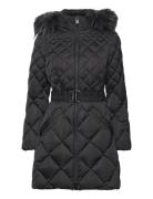 Olga Medium Real Down Jacket Fôret Kåpe Black GUESS Jeans