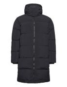 Long Puffer Coat - Grs/Vegan Fôret Jakke Black Knowledge Cotton Appare...