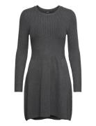 Onlalma L/S O-Neck Dress Knt Noos Kort Kjole Grey ONLY