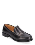 Rivet Black Leather Loafers Mokasiner Lave Sko Black ALOHAS