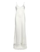 Yasdottea Strap Vneck Maxi Train Dress S Maxikjole Festkjole White YAS