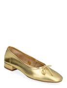 Leather Ballet Flats With Bow Ballerinasko Ballerinaer Gold Mango