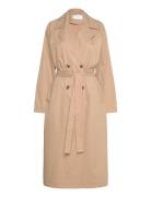 Vijancine L/S Long Trenchcoat - Noos Tynn Kåpe Beige Vila