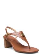 Large Croc Emboss-Westcott Ii-Sn-He Sandal Med Hæl Brown Lauren Ralph ...