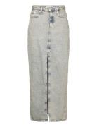 Front Split Maxi Denim Skirt Langt Skjørt Grey Calvin Klein Jeans