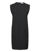 Heavy Viscose Ns Shift Dress Knelang Kjole Black Calvin Klein