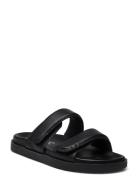 Biafelia Velcro Slide Flate Sandaler Black Bianco