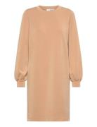 Slftenny Ls O-Neck Sweat Dress Knelang Kjole Brown Selected Femme