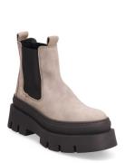 Linnie Nubuck Shoes Chelsea Boots Beige Pavement