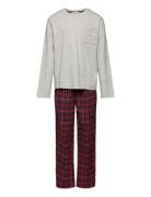 Two-Pieces Check Long Pyjamas Pyjamas Sett Multi/patterned Mango