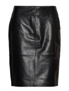 Slfolly Skirt Knelangt Skjørt Black Soaked In Luxury