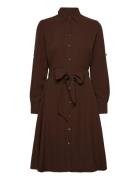 Fit-And-Flare Shirtdress Knelang Kjole Brown Lauren Ralph Lauren