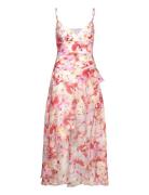 Sorella Printed Midi Dress Knelang Kjole Pink Bardot