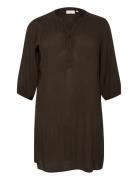 Kclouisa Ami Dress Knelang Kjole Brown Kaffe Curve