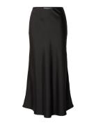 Slflena Hw Midi Skirt Noos Knelangt Skjørt Black Selected Femme