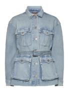 Belted Denim Field Jacket Dongerijakke Denimjakke Blue Lauren Ralph La...