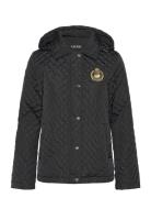 Crest-Patch Quilted Hooded Jacket Vattert Jakke Black Lauren Ralph Lau...