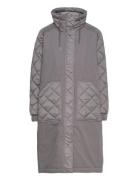 Esyasmin Over Coat Vattert Jakke Grey Esme Studios