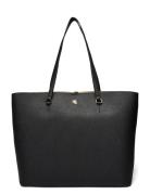 Crosshatch Leather Large Karly Tote Shopper Veske Black Lauren Ralph L...