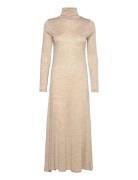 Wool-Blend Turtleneck Dress Maxikjole Festkjole Beige Polo Ralph Laure...