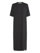 Modal Long Loose T-Shirt Dress Knelang Kjole Black Calvin Klein Jeans