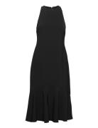 Double-Faced Crepe Sleeveless Dress Knelang Kjole Black Lauren Ralph L...