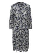 Kcmilla Ami Dress Printed Knelang Kjole Navy Kaffe Curve