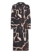 Long Dress In Night Clouds Print Knelang Kjole Black Coster Copenhagen