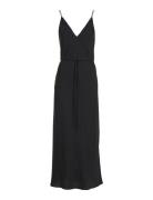 Recycled Cdc Midi Slip Dress Knelang Kjole Black Calvin Klein