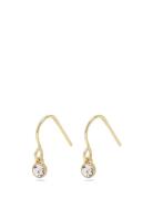 Lucia Recycled Crystal Earrings Øredobber Smykker Gold Pilgrim