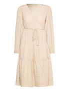 Vmilisa Ls Calf V-Neck Dress Vma Knelang Kjole Cream Vero Moda