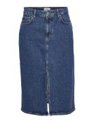 Objellen Mw Midi Denim Skirt Noos Knelangt Skjørt Blue Object