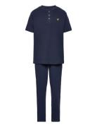 Waffle Lounge Set Pyjamas Sett Navy Lyle & Scott Junior