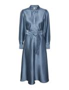 Yasempi Ls Long Shirt Dress Knelang Kjole Blue YAS