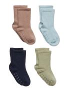 Sock 4P Ribb Sock Fashion Col Sokker Strømper Multi/patterned Lindex