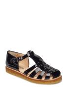 Sandals - Flat - Closed Toe - Op Flate Sandaler Black ANGULUS