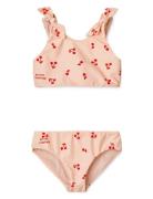 Bow Printed Bikini Set Badedrakt Badetøy Pink Liewood